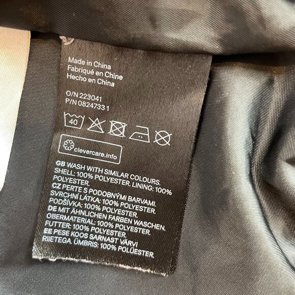 H&M Girls Jacket Size M Windbreaker Lined Removeable Hood Black Pink Trim - Picture 10 of 10